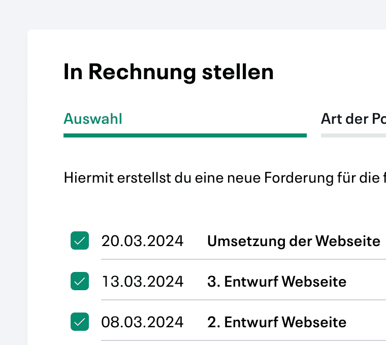 Projekte schrittweise abrechnen