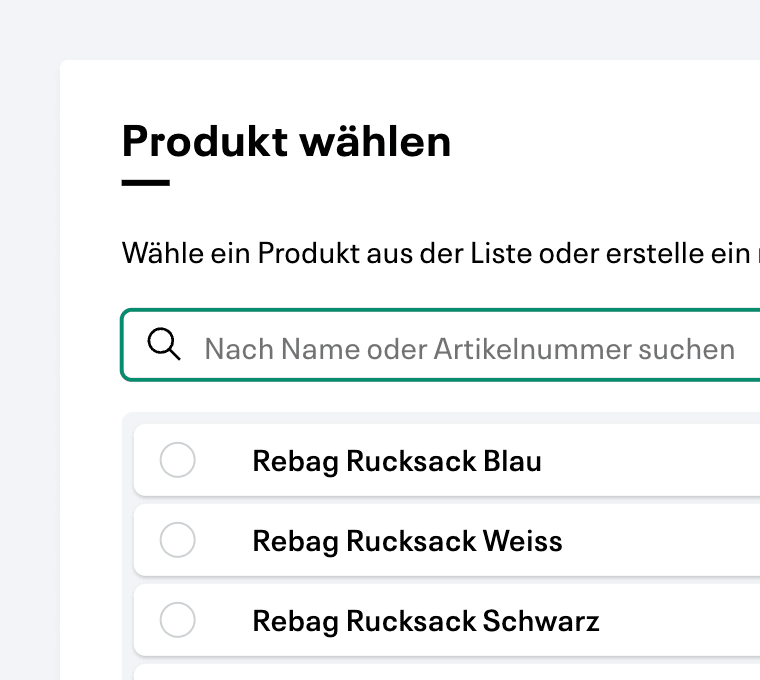 Produkte für Rechnungen erstellen