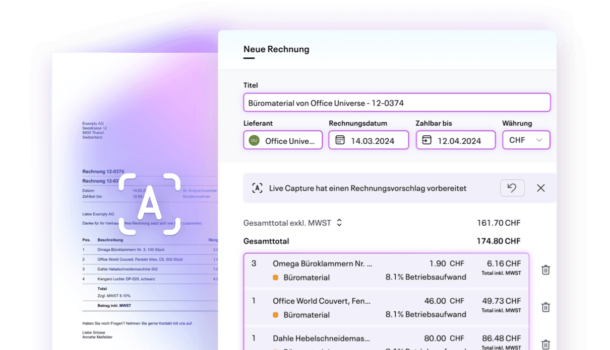 Recognising receipts with AI