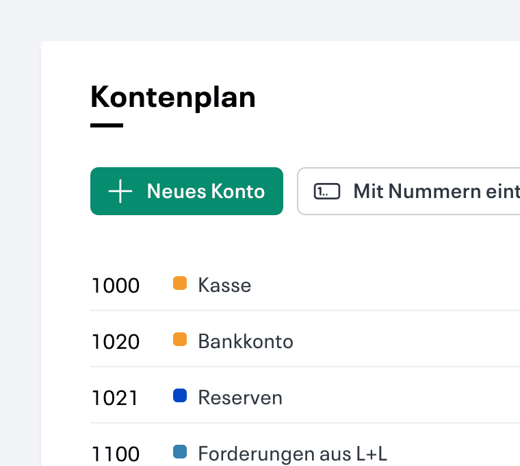 Creating and editing the chart of accounts freely