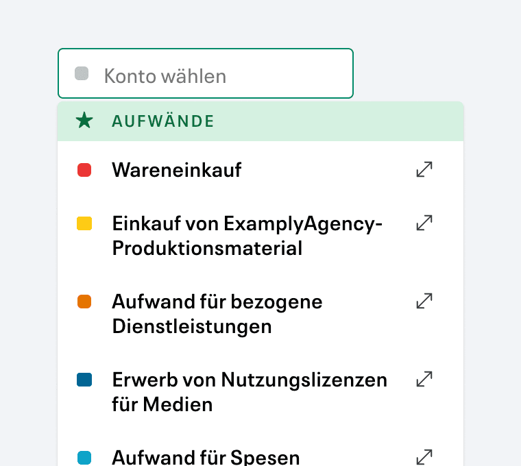 Selecting expenses intuitively