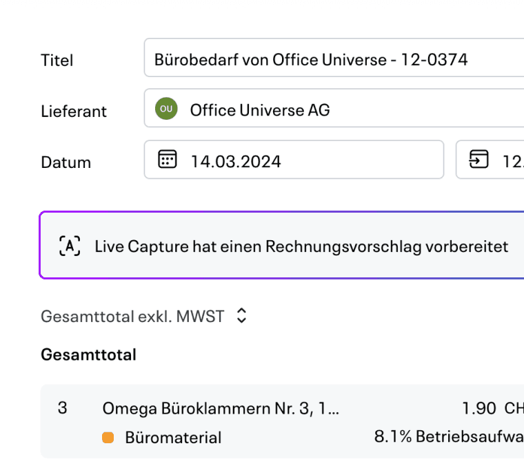 Belegerfassung mit AI